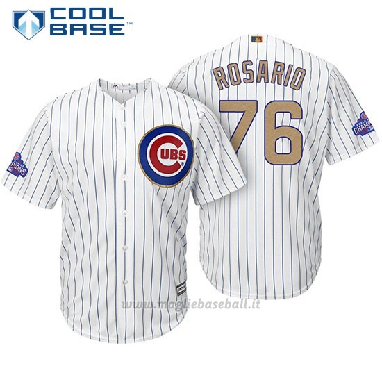 Maglia Baseball Uomo Chicago Cubs 76 Jose Rosario Bianco Or Program Cool Base